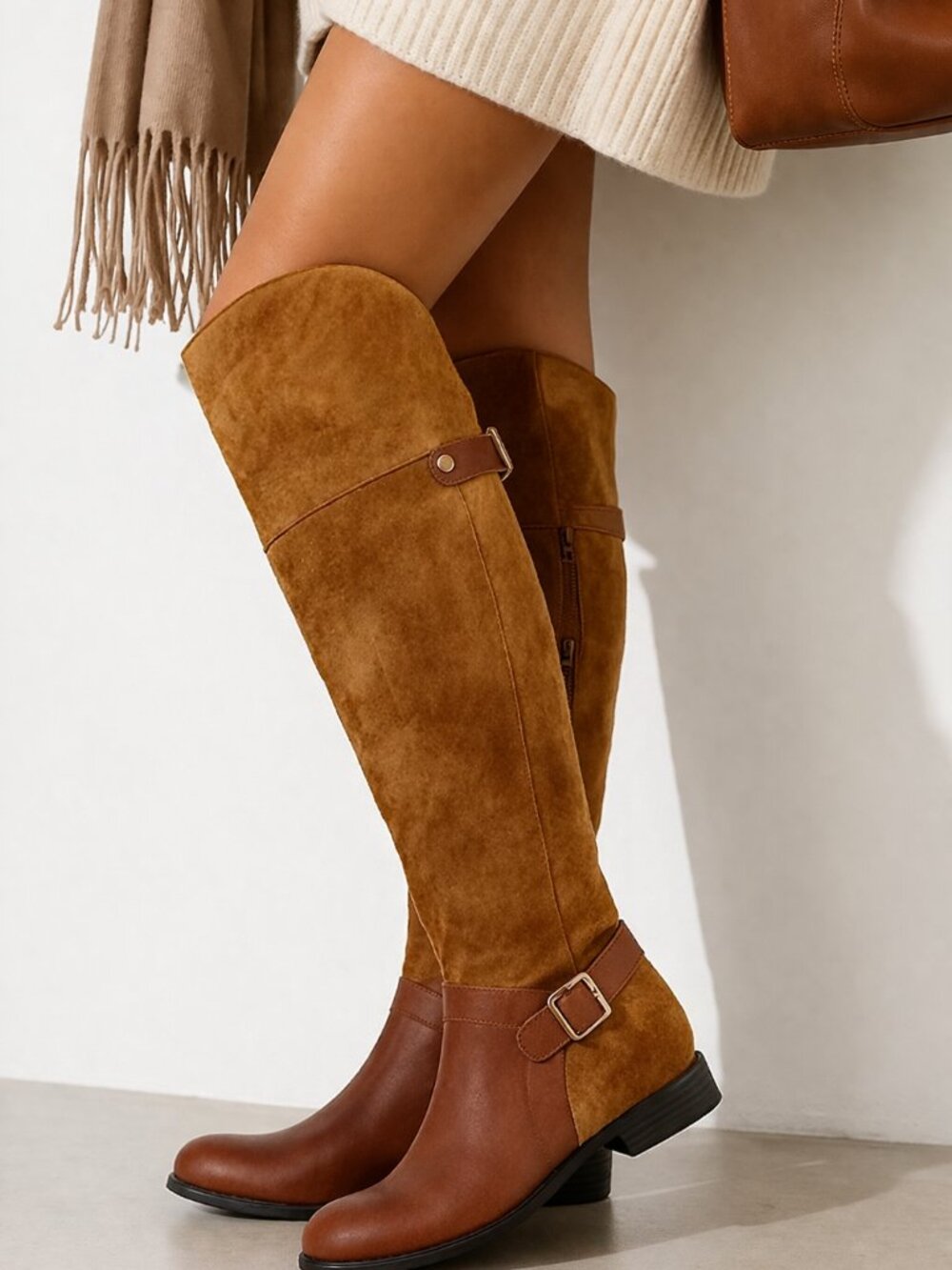 NWOT Naturalizer January Genuine Suede Leather Knee High Riding Boot Wide Calf 6